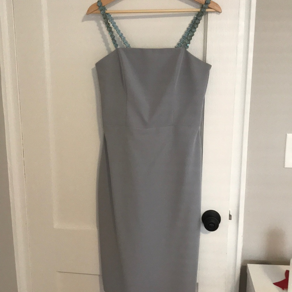 Beautiful pencil dress with sequin flower straps